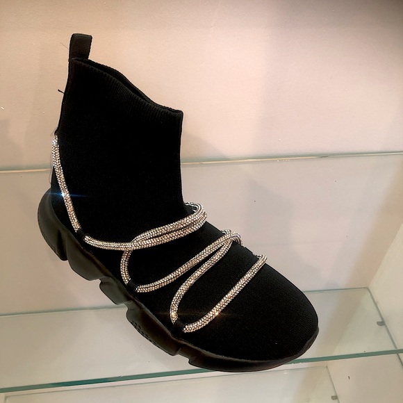 Debonair Unlimited Shoes Womens Rhinestone Sock Tennis Shoe Poshmark